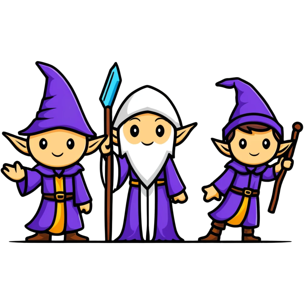 group of wizards and elves from White Council Lord of the Rings emoji