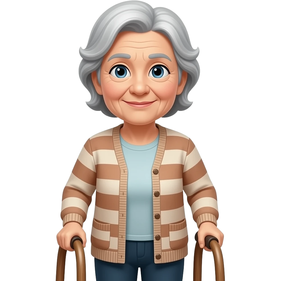 old grandma with a walker emoji