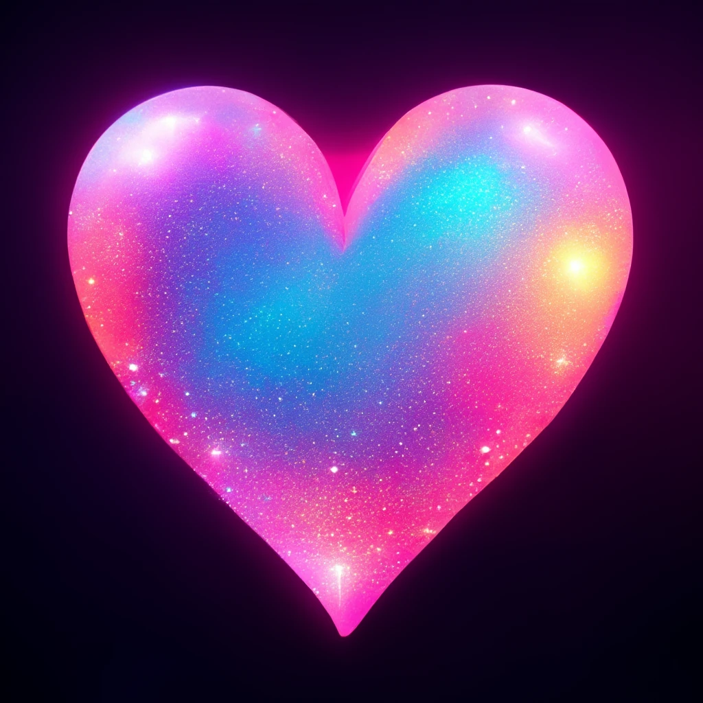 heart with a holographic sparkle emoji