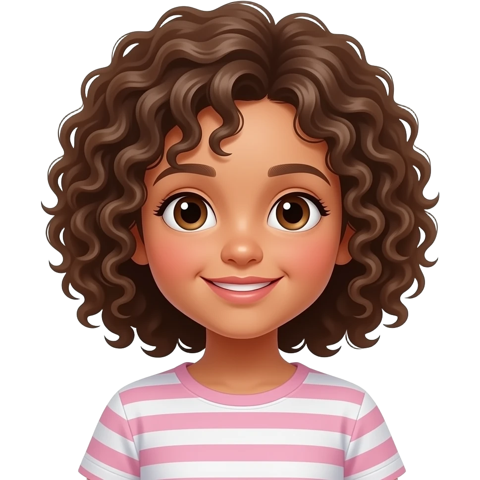 Niña pequeña pelo rizado emoji