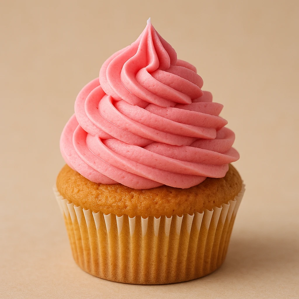 Cupcake with pink icing emoji