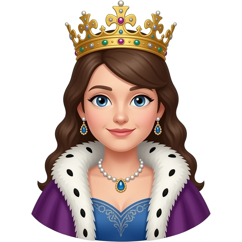 queen with coronation gown emoji