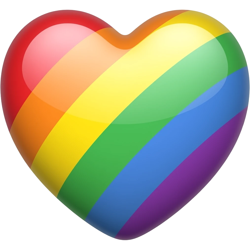 Rainbow shiny heart emoji