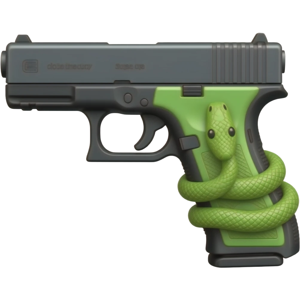 Glock Gun lime snake Handle right side emoji