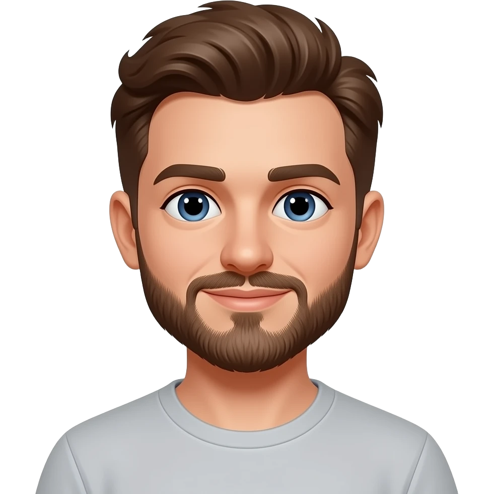 Photographer, man with brown hair and beard. Young in his 20s emoji