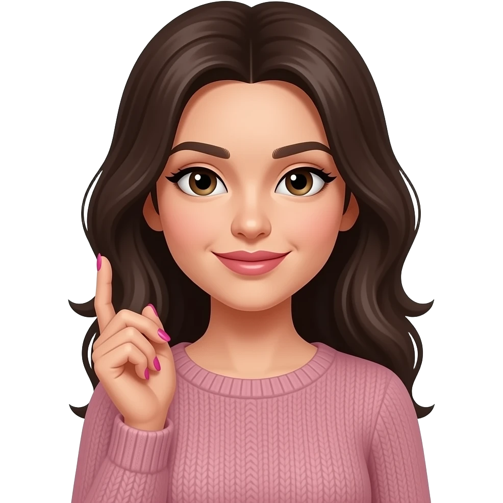 Un corte de mangas con las uñas fucsia emoji