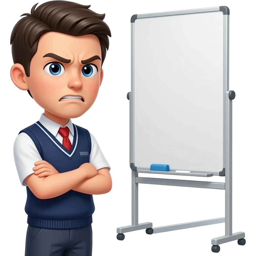 annyoyed young person in school emoji