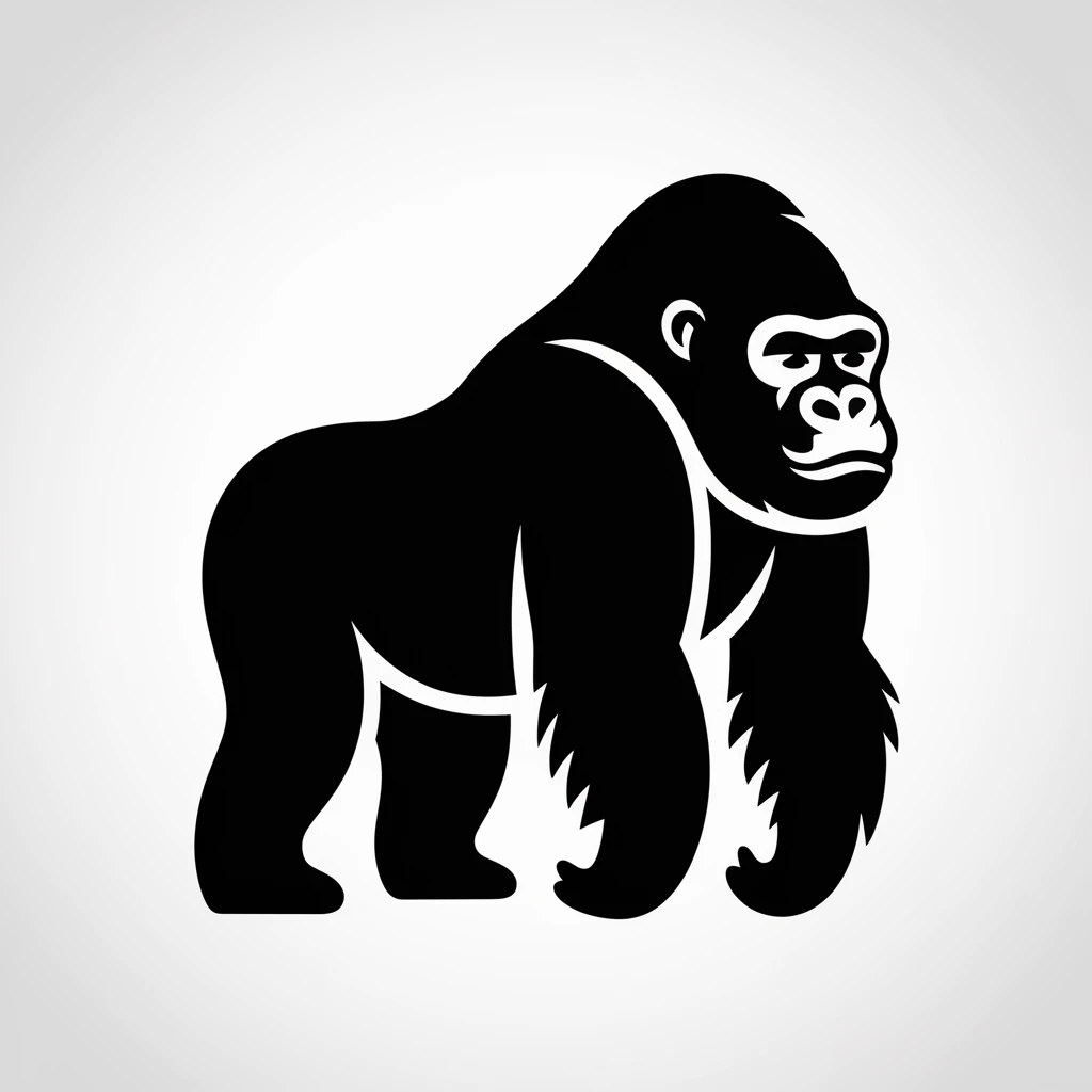 Gorilla icon black silhouette emoji