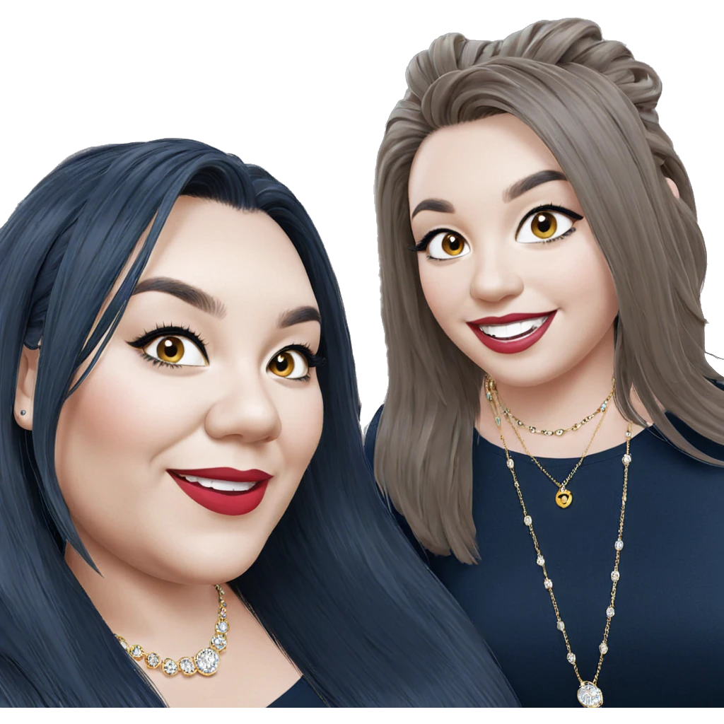 smiling girls with jewelry emoji