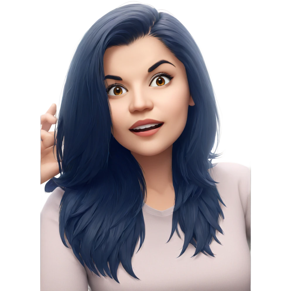 black haired girl close up emoji