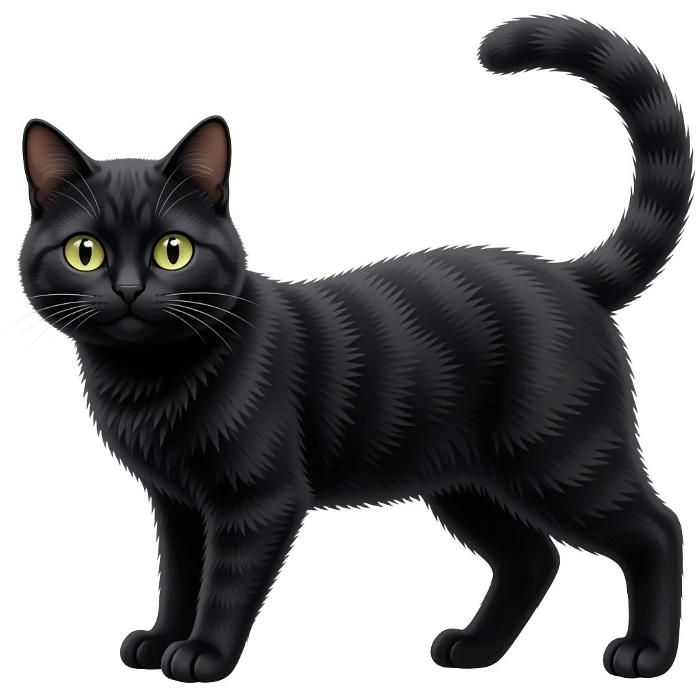 two black cats, one morphing from another emoji