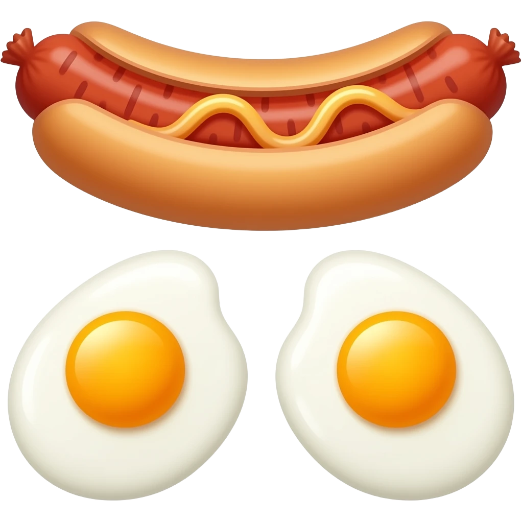 Sausage with two eggs below the sausage emoji