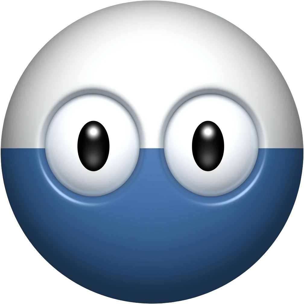 Poland countryball with just only eyes without pupils emoji