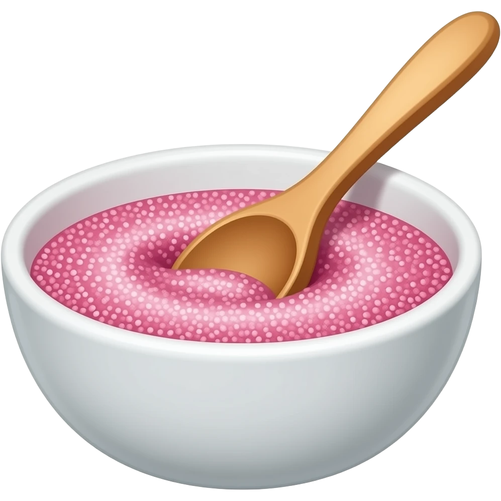 Pink glitter Honey in a bowl with a spoon emoji