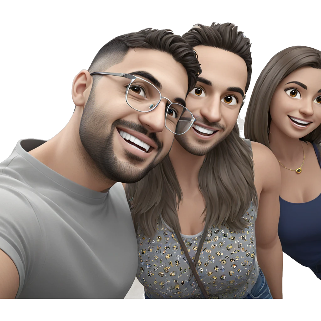 smiling group selfie moment emoji