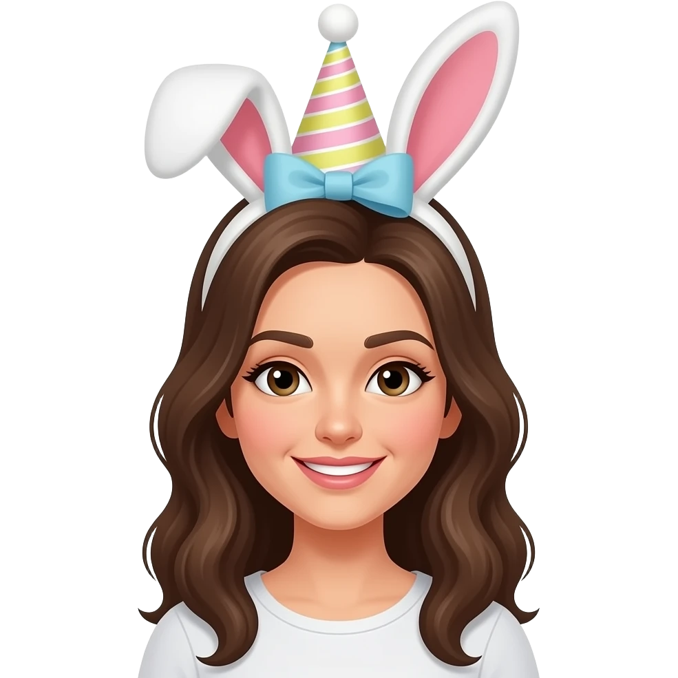 Woman wearing easter bonnet emoji