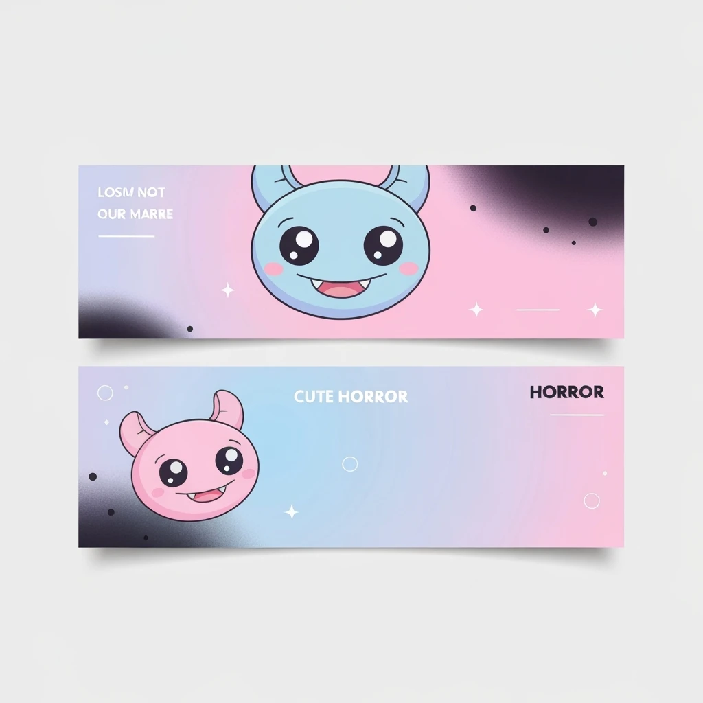 pastel horror banner, cute, expressive, minimal, new variation 2 emoji