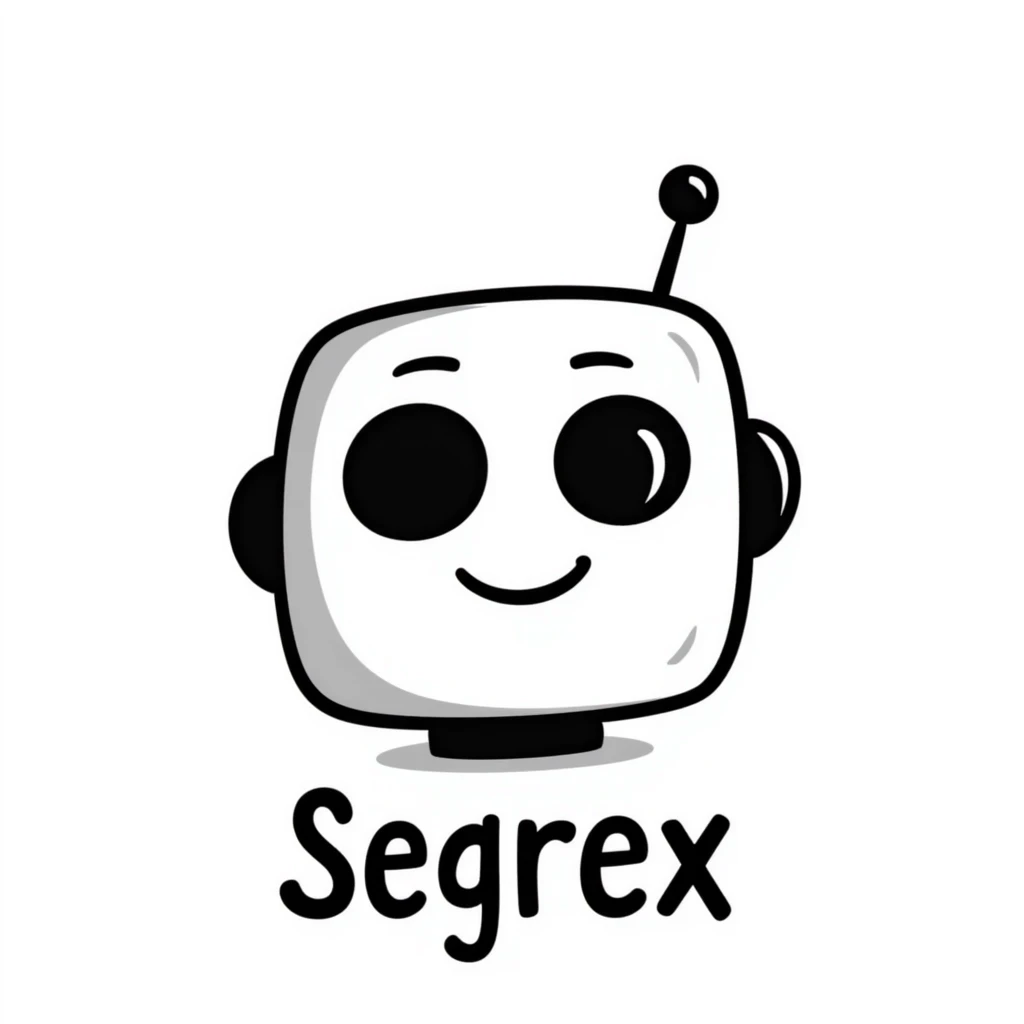 smiling robot head with an elbow sign and the word 'Segrex' emoji