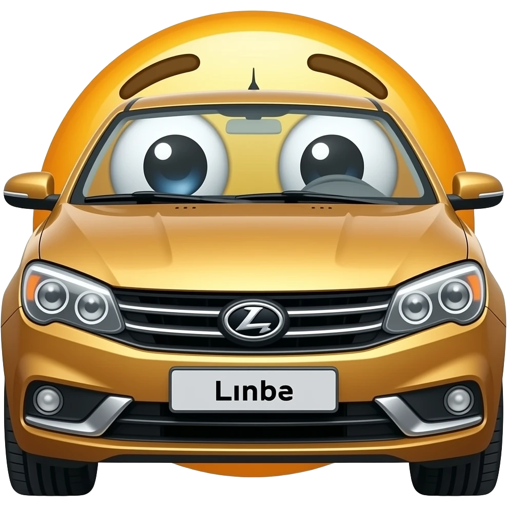 Emoji in the lada vesta view of the car is fully visible emoji