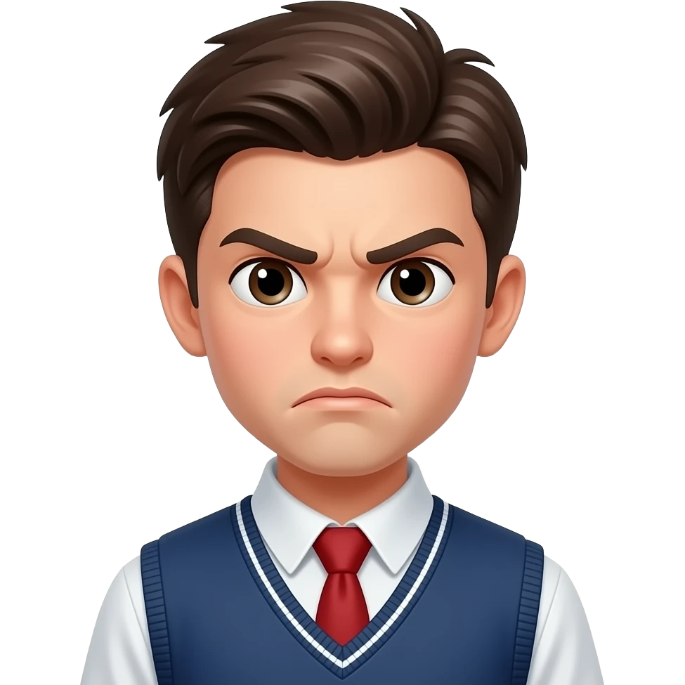 annyoyed, not angryyoung person in school emoji