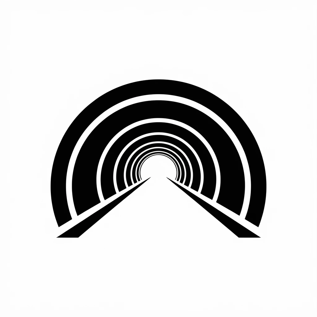 Tunnel icon black silhouette emoji