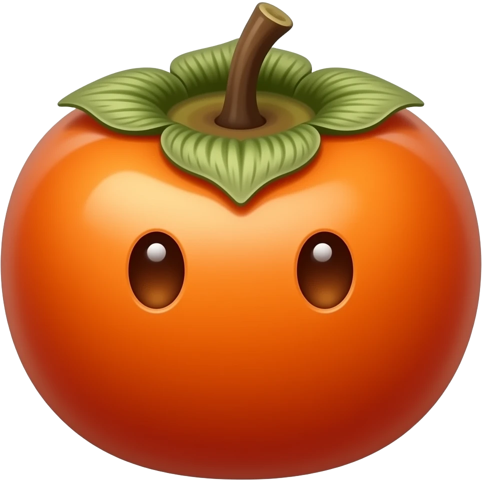 fruit face - dark-skinned persimmon fruit with dark peel. emoji