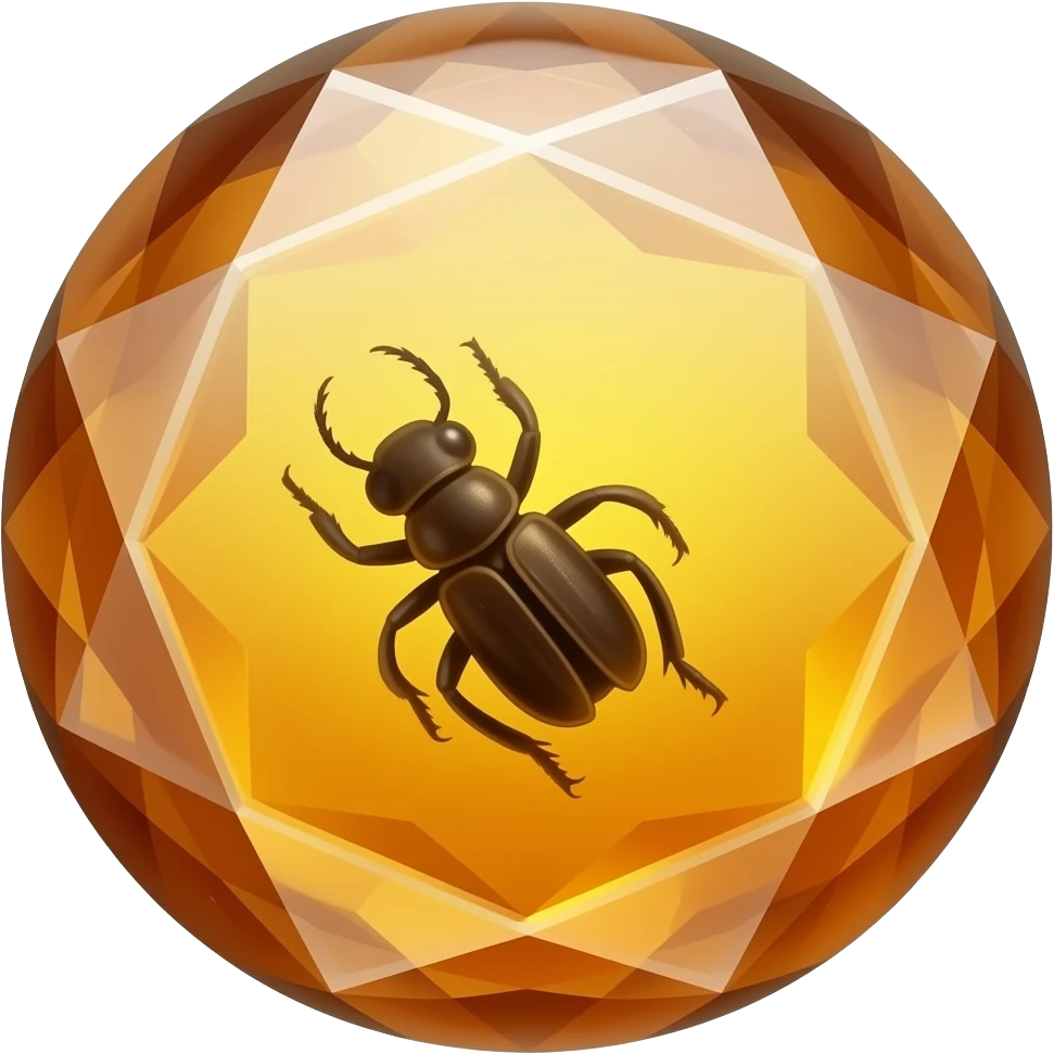 Amber gem with insect inside emoji