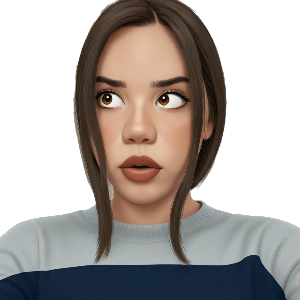 brown hair turtleneck portrait emoji