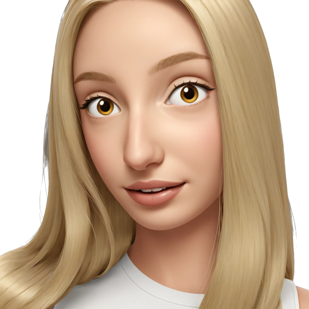 blonde girl smiling portrait emoji