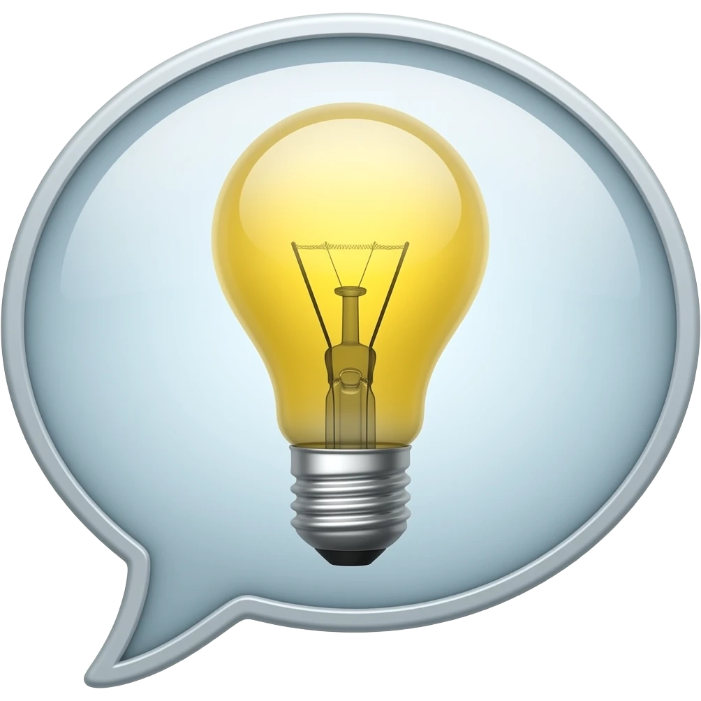 a bulb inside the speaking bubble emoji