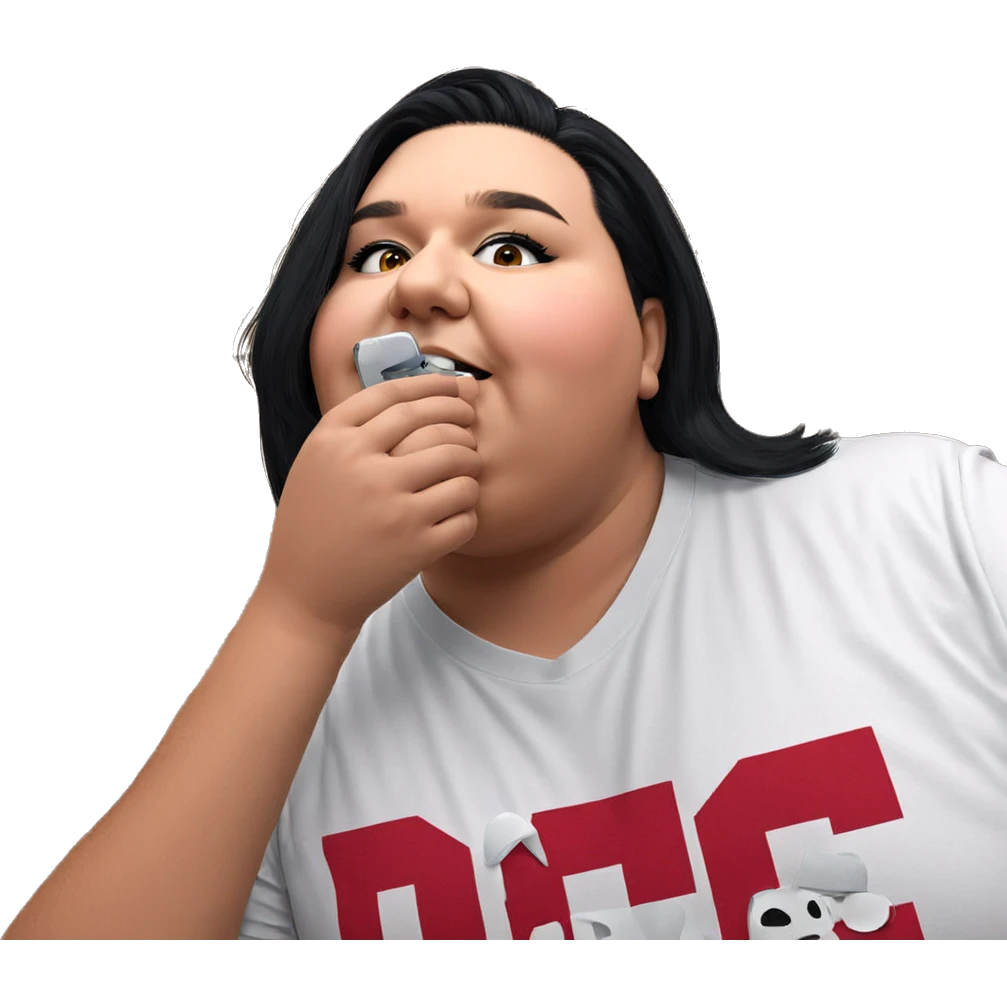 meme shirt on black hair emoji