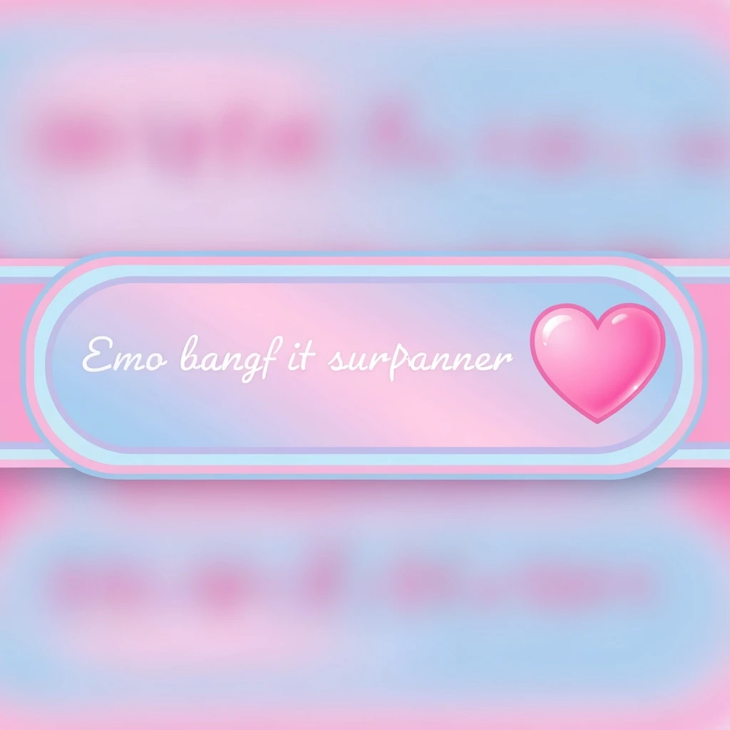 pastel emo banner with a heart accent, cute, expressive, minimal emoji