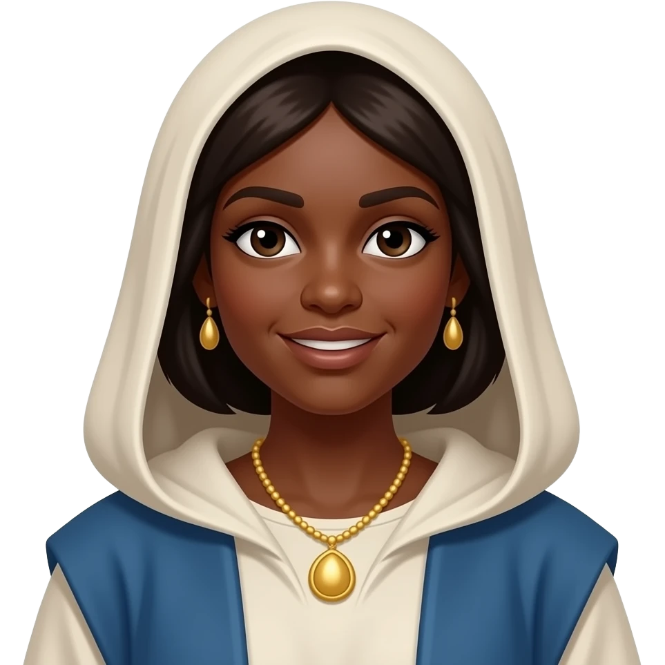 Short Hair Nigerian lady playing the biblical Mrs Noah emoji