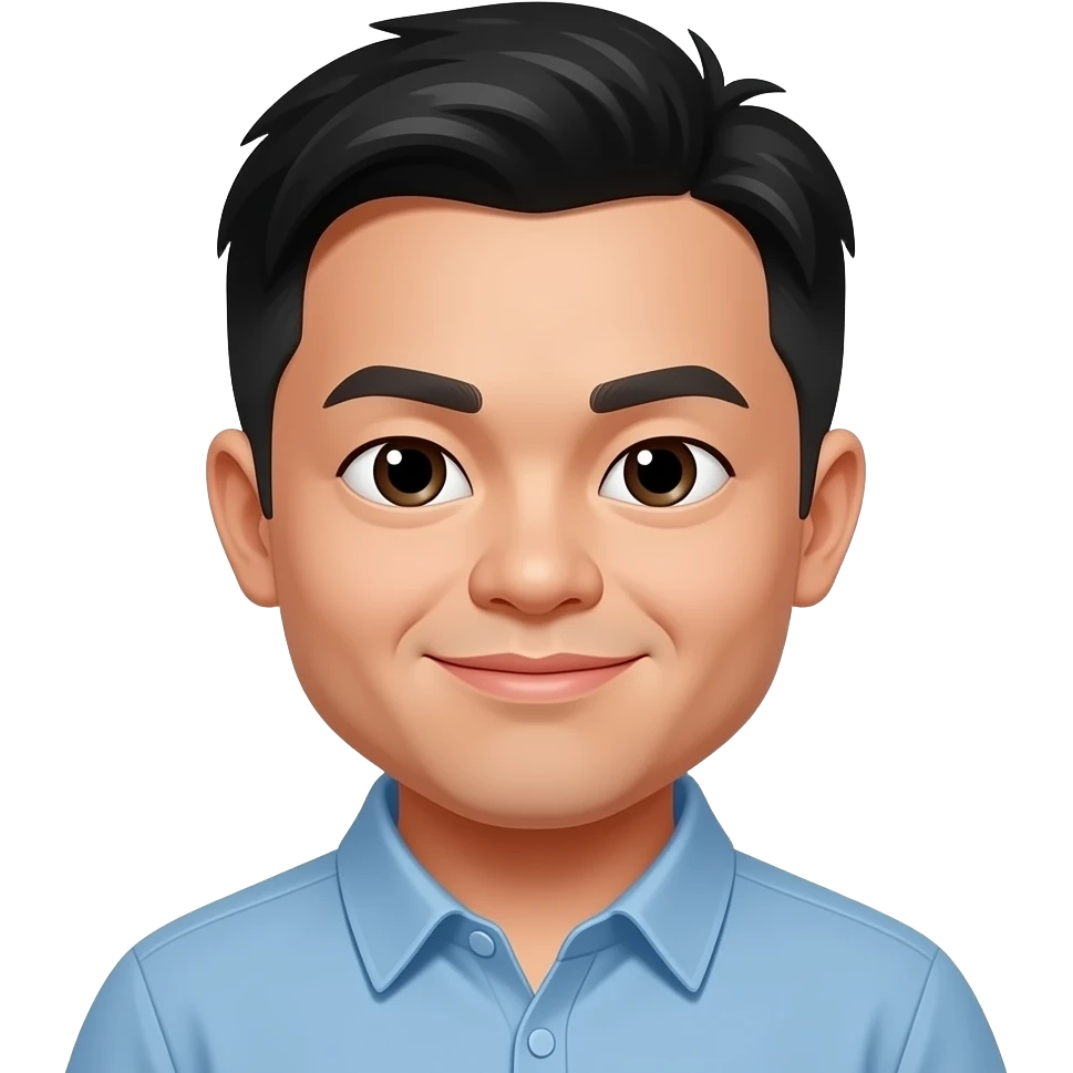 Asian man with down syndrome slanted eyes emoji