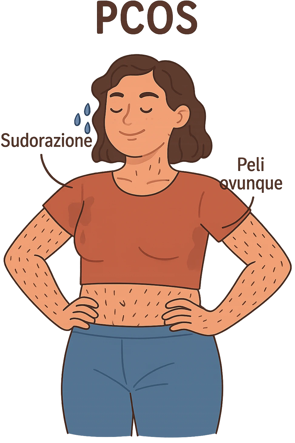dONNA CON PCOS CON SUDORAZIONE E PELI OVUNQUE emoji