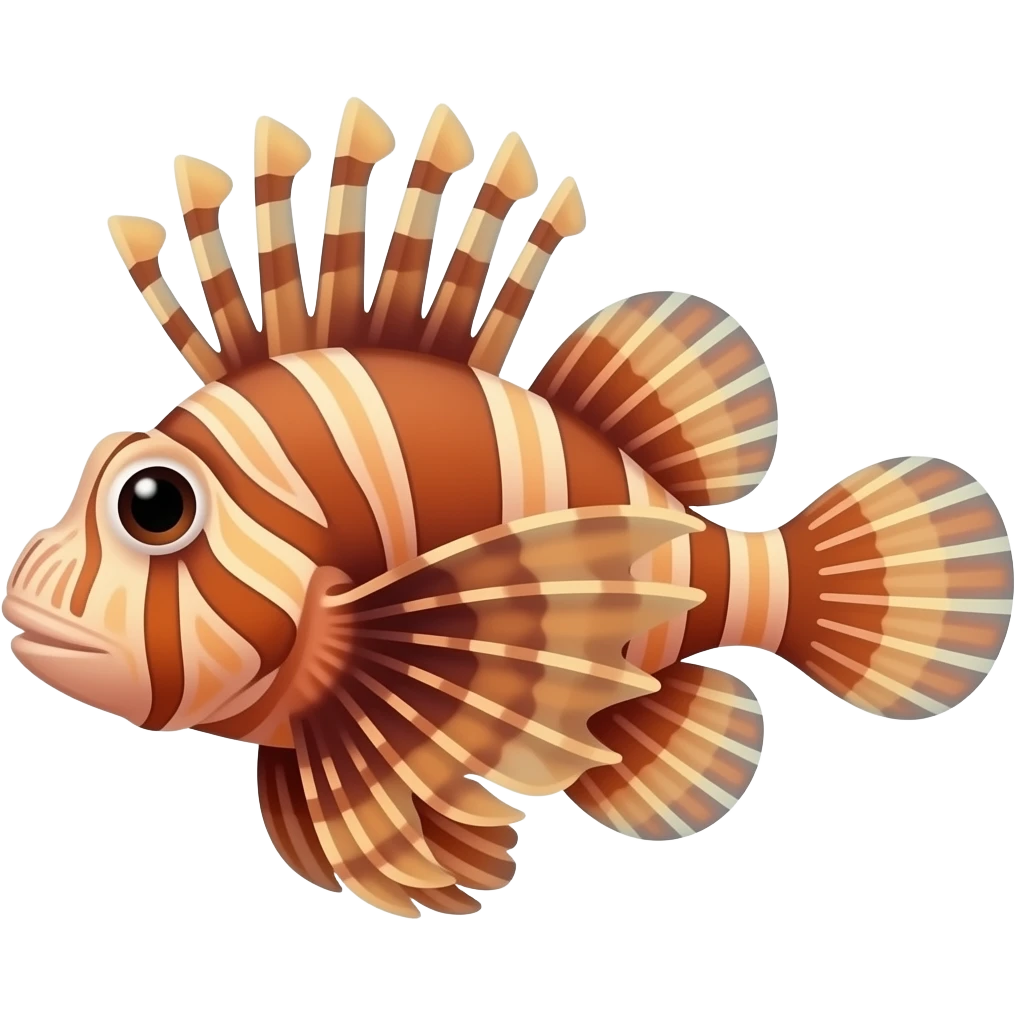 Cartoon 2d lionfish emoji