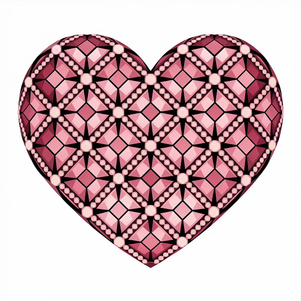 heart with a geometric crystal pattern emoji