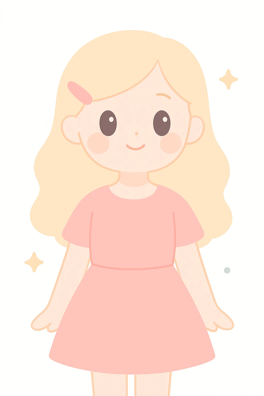 a beautiful white girl dressed in a pink dress, elegant, soft lighting, gentle expression emoji