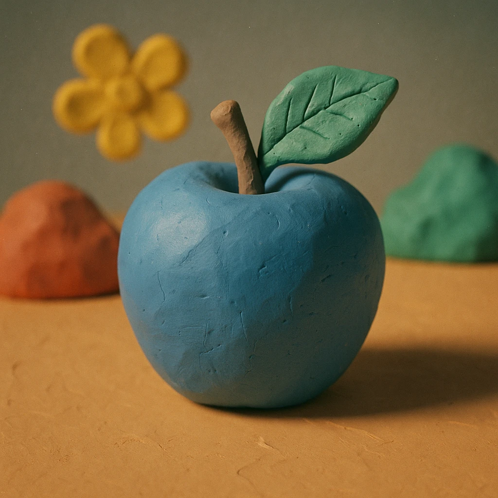 Une pomme bleu emoji