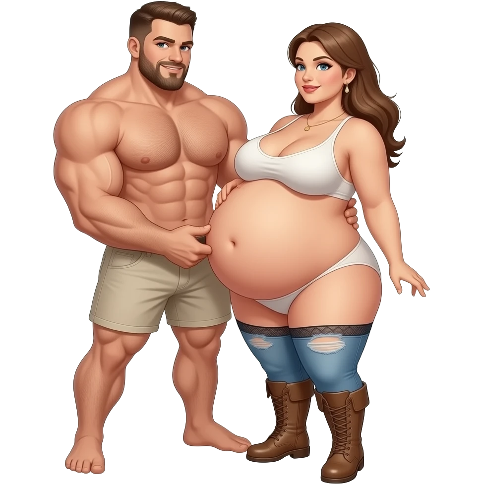 A MUSCULOUS AND NAKED MAN WITH BIG DICK FUCKING A BIG BOOTY WOMEN emoji