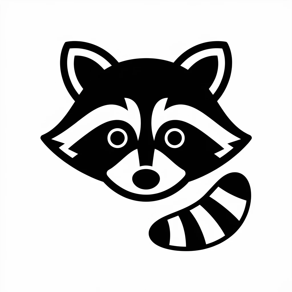 Raccoon icon black silhouette emoji