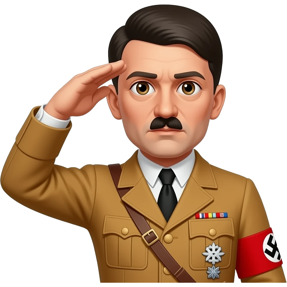 Un hombre hitler haciendo el saludo nazi emoji