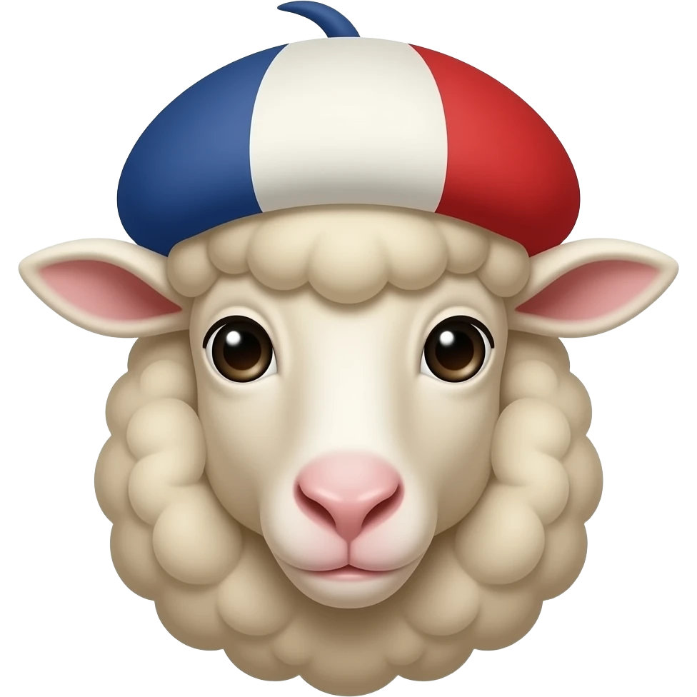 Shepherd whit French béret and a sheep emoji