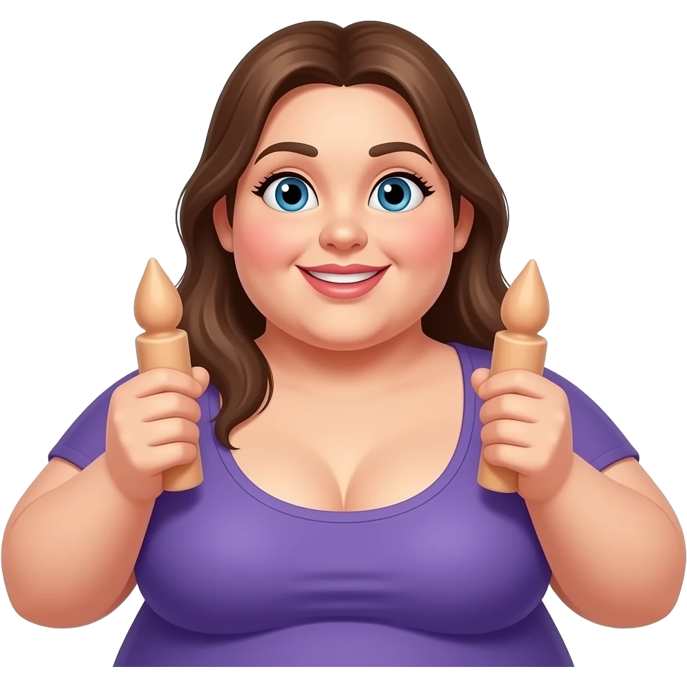 Make a fat stripper holding dildos emoji