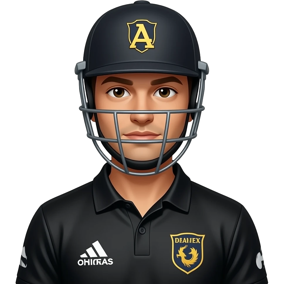 wicket keeper in squad pose in black dress jersy No need wickets emoji