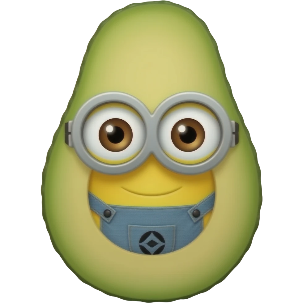 Um abacate com boca Minions emoji