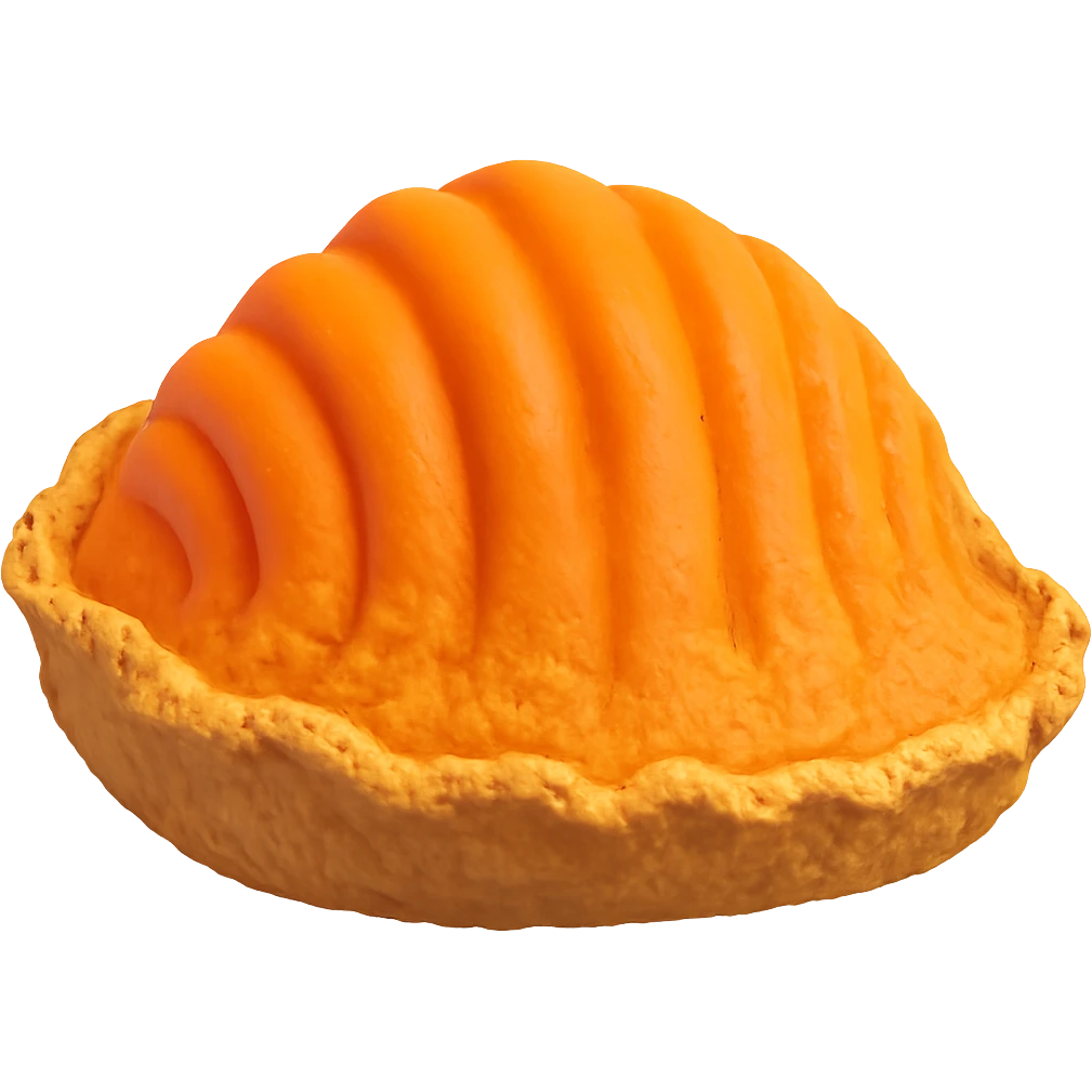 Add more crust details to the crusty clam in the style of microsoft 3D fluent emojis, keep the 3D emoji style, no background. emoji