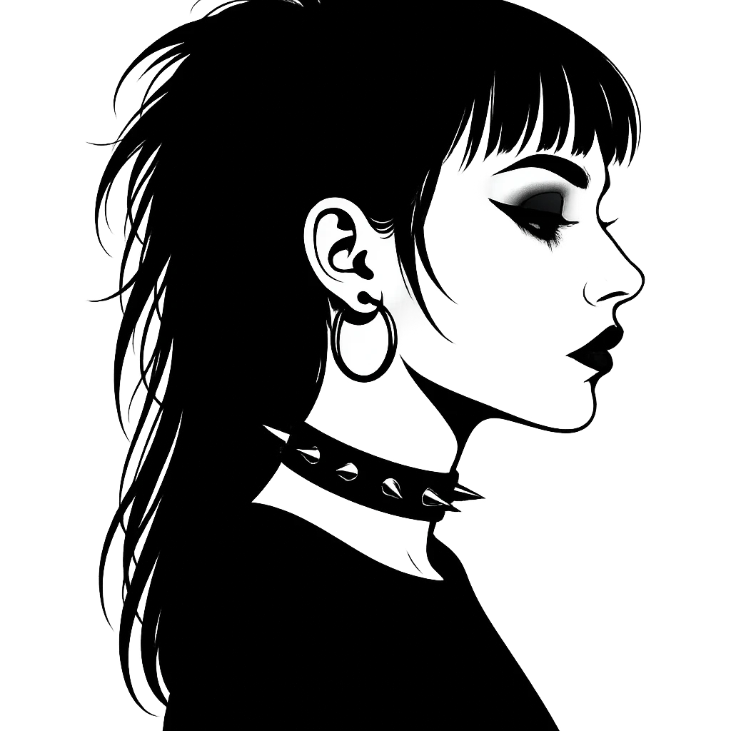 goth  profile girl, remove background emoji