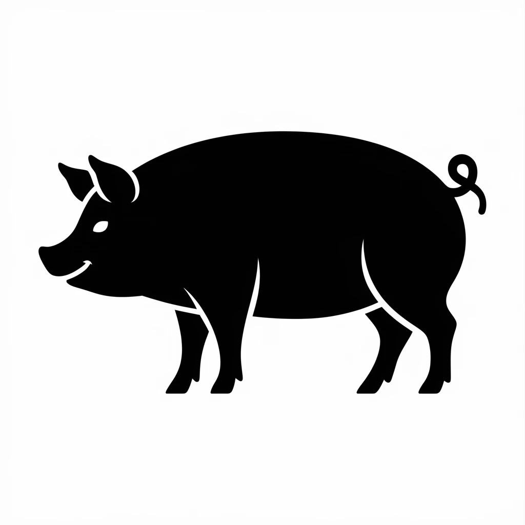 Pig icon black silhouette emoji