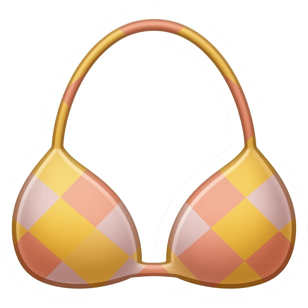 Make me a cute bikini sticker no person and make it look like a white drawing emoji